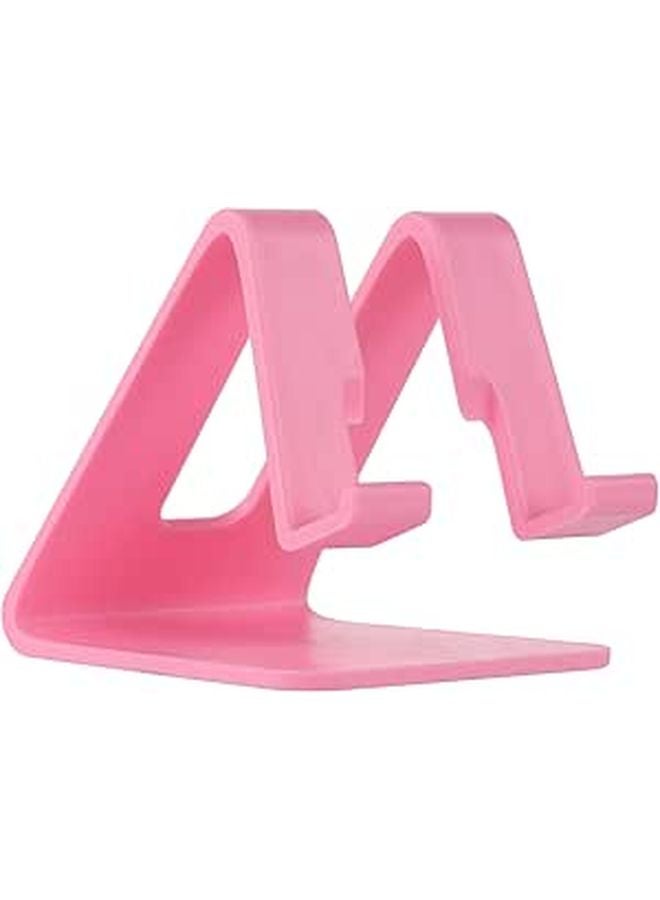 Pink Plastic Desktop Phone Tablet Stand Holder Stable Support For Video Viewing - Image 1