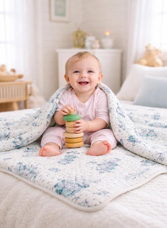 DMAASA Organic Cotton Baby Quilt Set for Twins Child | 50x40 Inch or 127cm x 101cm | 0-5 Years | (White, Pack of 2 pcs) - Image 4