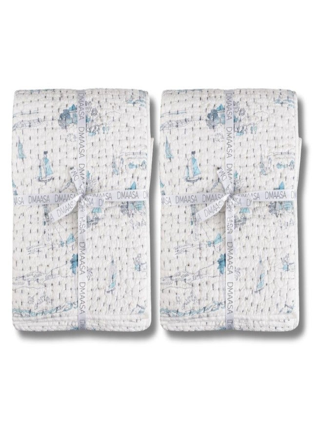 DMAASA Organic Cotton Baby Quilt Set for Twins Child | 50x40 Inch or 127cm x 101cm | 0-5 Years | (White, Pack of 2 pcs) - Image 1