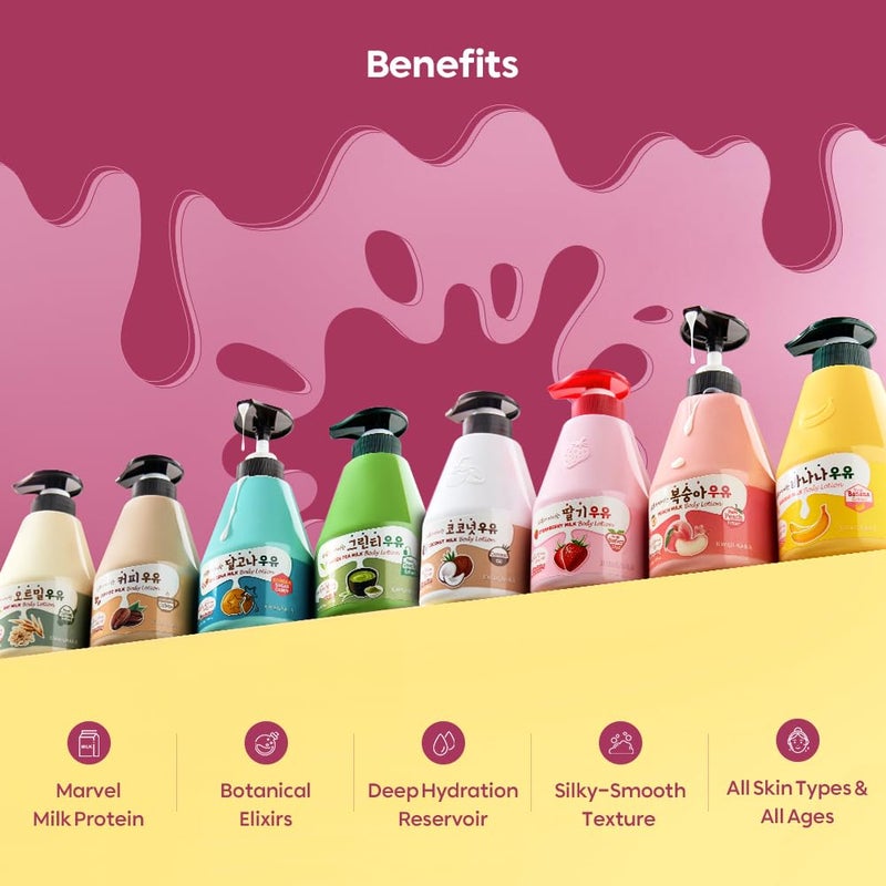 Kwailnara WELCOS KWAILNARA Strawberry Milk Body Lotion â€“ Deeply Hydrating & Lightweight Korean Body Lotion 560 g / 19.75 Fl. Oz - Image 3