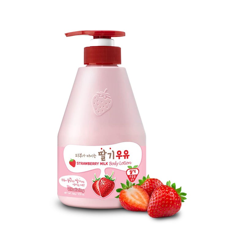 Kwailnara WELCOS KWAILNARA Strawberry Milk Body Lotion â€“ Deeply Hydrating & Lightweight Korean Body Lotion 560 g / 19.75 Fl. Oz - Image 1