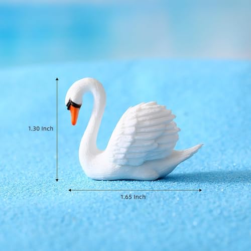 Haohaiblooms 2 PCS Miniature Swan Figurines – Black & White Resin Swans for Fairy Garden, Plant Pots, Bonsai Decor, Cake Toppers, Home and Desk Decoration, DIY Craft, Yard, Patio, and Birthday Gifts - Image 3