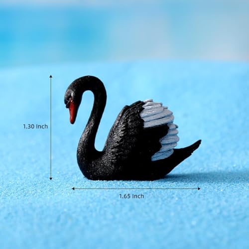 Haohaiblooms 2 PCS Miniature Swan Figurines – Black & White Resin Swans for Fairy Garden, Plant Pots, Bonsai Decor, Cake Toppers, Home and Desk Decoration, DIY Craft, Yard, Patio, and Birthday Gifts - Image 5