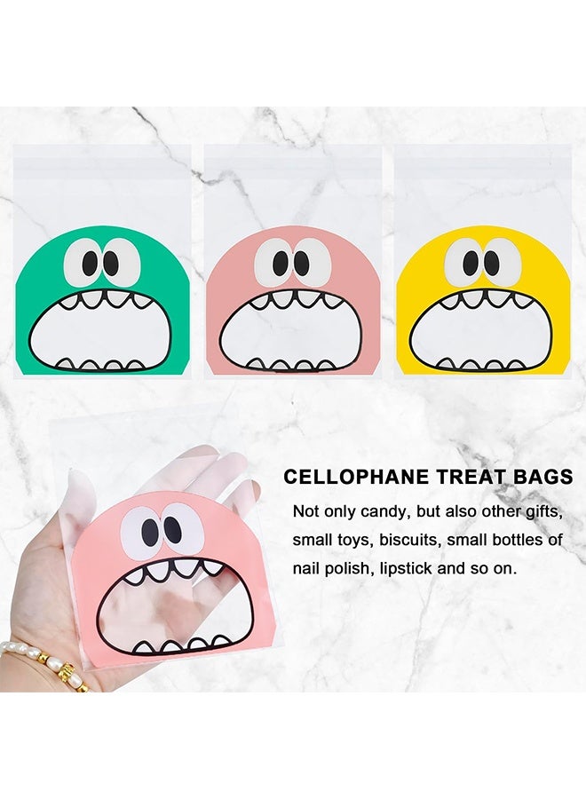 جي أس 300 حقيبة كوكي قابلة للإغلاق من نوع PCS، 10 × 10 سم كؤوس معالجة ذاتية اللصق، أكياس سيلوفان مسطحة جيدة لحفلة الأطفال، الحلوى والحلويات المفضلة (ألوان متعددة) - Image 3
