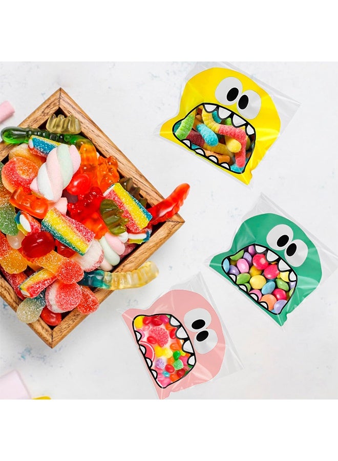 جي أس 300 حقيبة كوكي قابلة للإغلاق من نوع PCS، 10 × 10 سم كؤوس معالجة ذاتية اللصق، أكياس سيلوفان مسطحة جيدة لحفلة الأطفال، الحلوى والحلويات المفضلة (ألوان متعددة) - Image 4