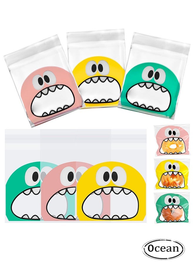 جي أس 300 حقيبة كوكي قابلة للإغلاق من نوع PCS، 10 × 10 سم كؤوس معالجة ذاتية اللصق، أكياس سيلوفان مسطحة جيدة لحفلة الأطفال، الحلوى والحلويات المفضلة (ألوان متعددة) - Image 1