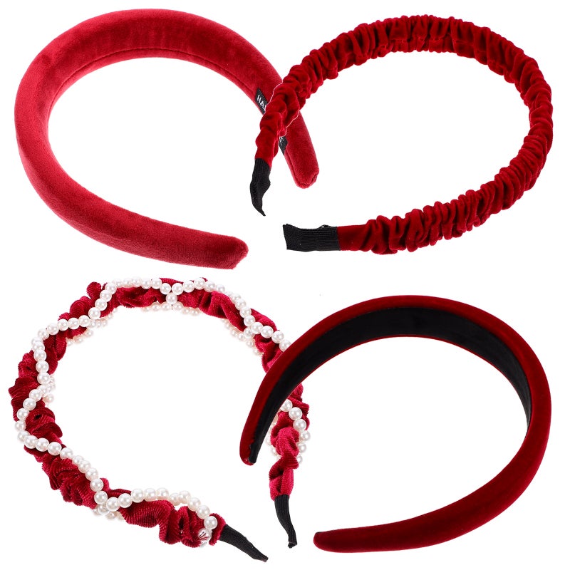 4pcs Womens Headbands New Year Hair Bands Teen Girl Headdress Wide Headbands Face Washing Headbands - Image 4