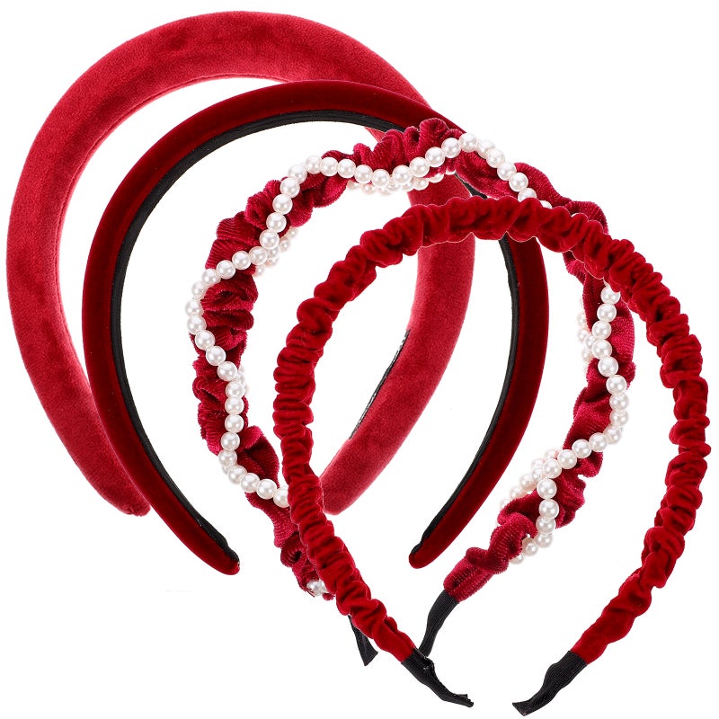 4pcs Womens Headbands New Year Hair Bands Teen Girl Headdress Wide Headbands Face Washing Headbands - Image 3