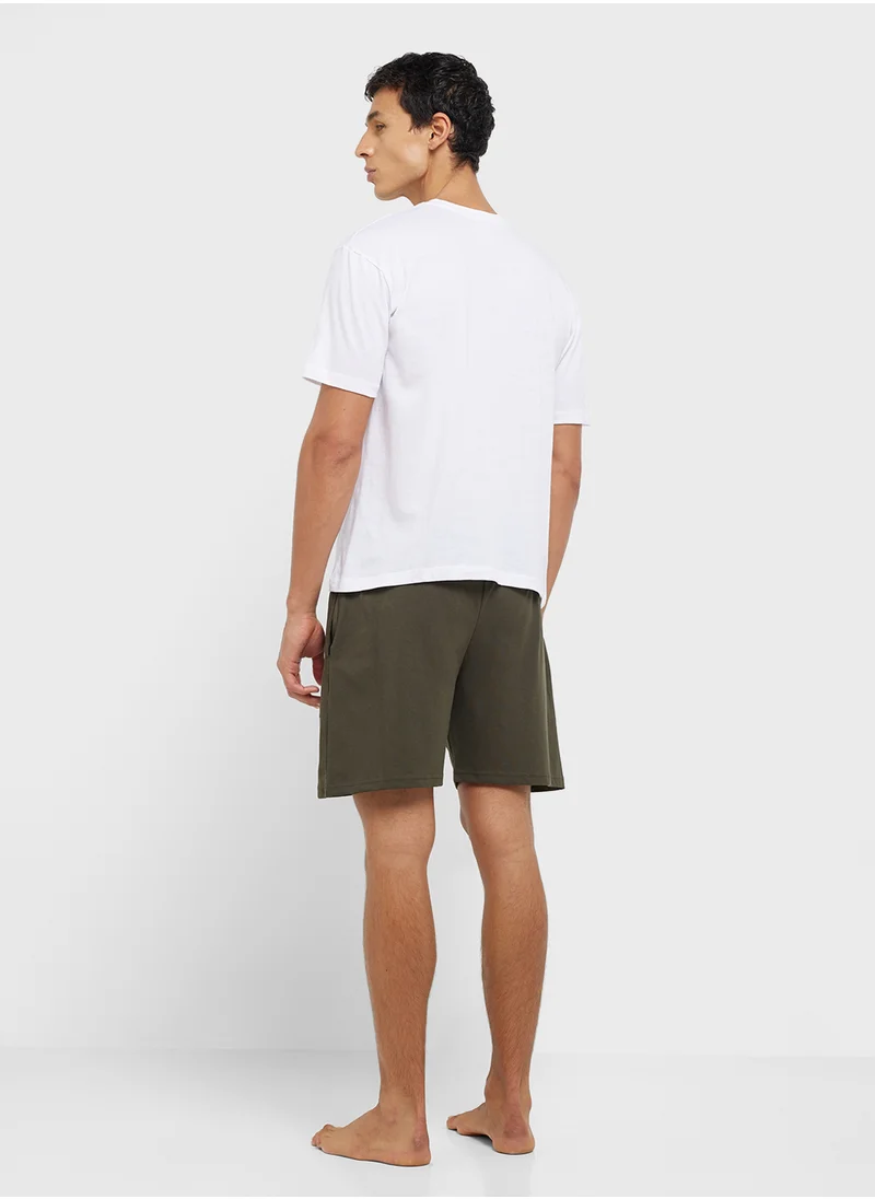 سفنتي فايف Nightwear T-Shirt & Shorts Set