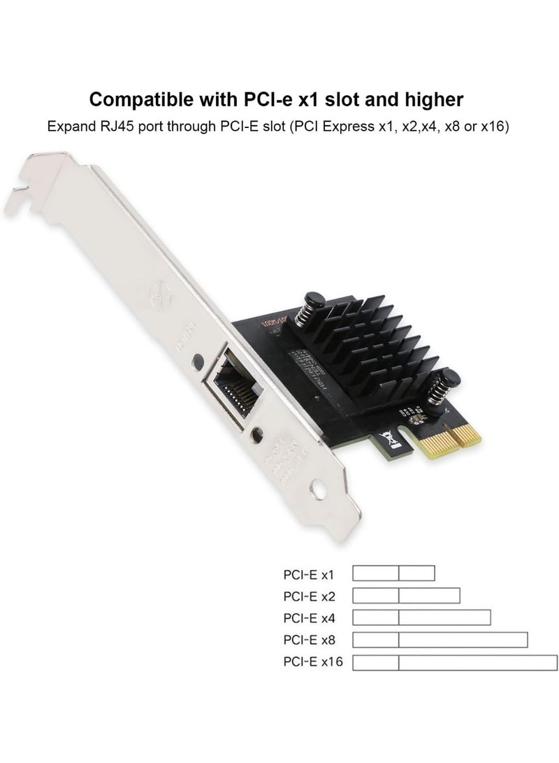 PCIe 2.5GbE Network Card Single Port 2.5G/1G Ethernet Adapter High Speed RJ45 LAN Card for Desktop PC Windows and Linux Support - Image 2
