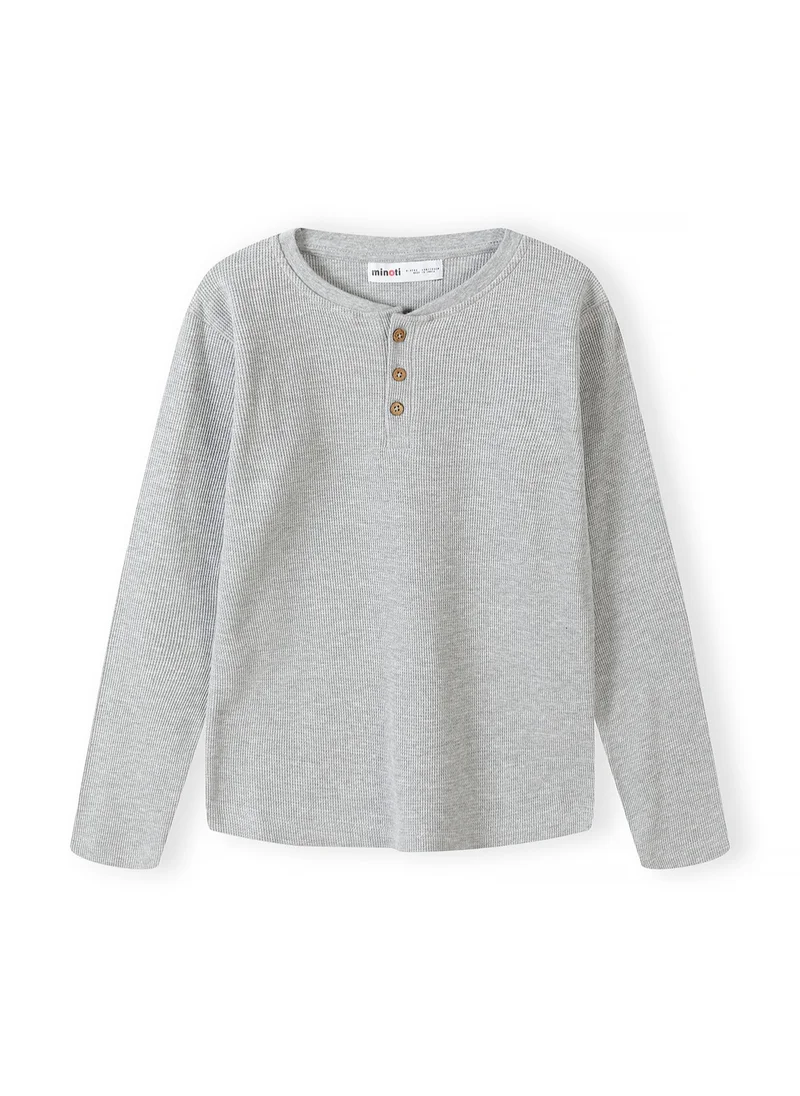 MINOTI Kids Boys  Waffle Henley Tee