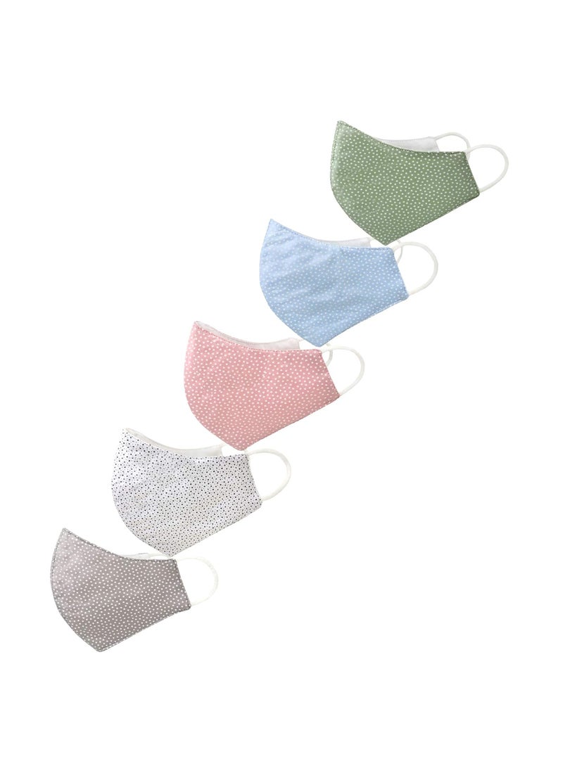 LAURET BLANC LAURET BLANC Reusable Washable Cloth Face Mask 3 Layers Polka Dot Pattern  - Image 1