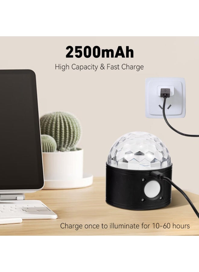 موندا كرة ديسكو، مصابيح مسرح RGB وشمعدان حائط ثنائي الاستخدام بدرجة حرارة 3 ألوان مع جهاز تحكم عن بعد، أضواء ليلية محمولة من الكريستال المغناطيسي تدور 360 درجة لعروض الحانات والنوادي KTV والمسرح المنزلي (أسود) - Image 4