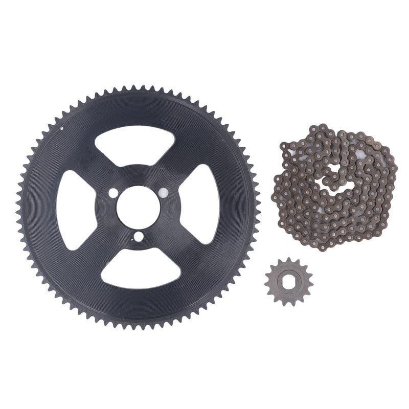 25H Chain Sprocket Set - Premium Steel Durable Wear-Proof Rust-Resistant - 146 Link Chain 15T Front 80T Rear Sprocket for 47CC 49CC Mini Motorcycles ATVs Dirt Bikes Pocket Bikes - Image 1