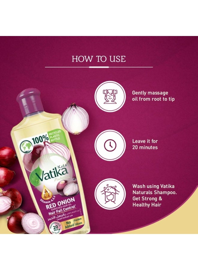 Vatika Red Onion Enriched Hair Oil, For Hairfall Control 200ml - Image 4
