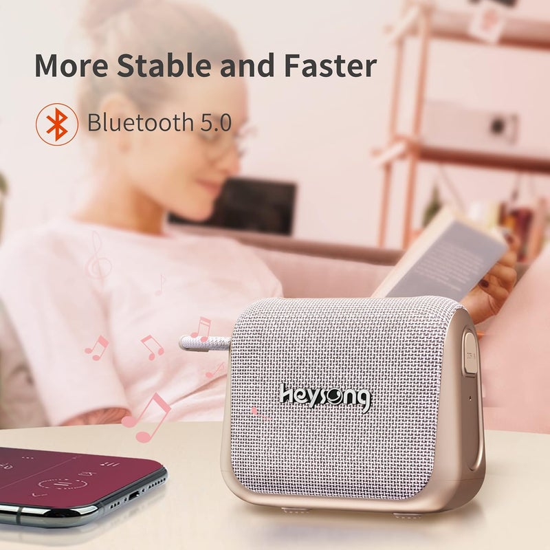 HEYSONG Waterproof Bluetooth Speaker, Portable Wireless Shower Speakers with Wireless Stereo Sound, IPX7, 24-Hour Playtime, BassUp Speaker Bluetooth for Bedroom Accessories, Gifts for Men - Image 4