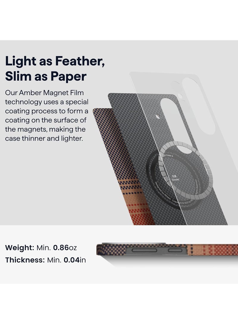 PITAKA pitaka for S25 Plus Case, 6.7 Inch, Compatible with MagSafe, Slim & Light Samsung Galaxy S25 Plus Case, 1500D Aramid Fiber Made [MagEZ Case 4 - Sunset]  - Image 2