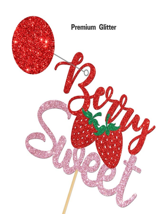 Helewilk Berry Sweet Cake Topper, Strawberry Fruit Themed 1st Birthday Baby Shower Gender Reveal Party Decorations, Sweet One Birthday Party Supplies - Image 2