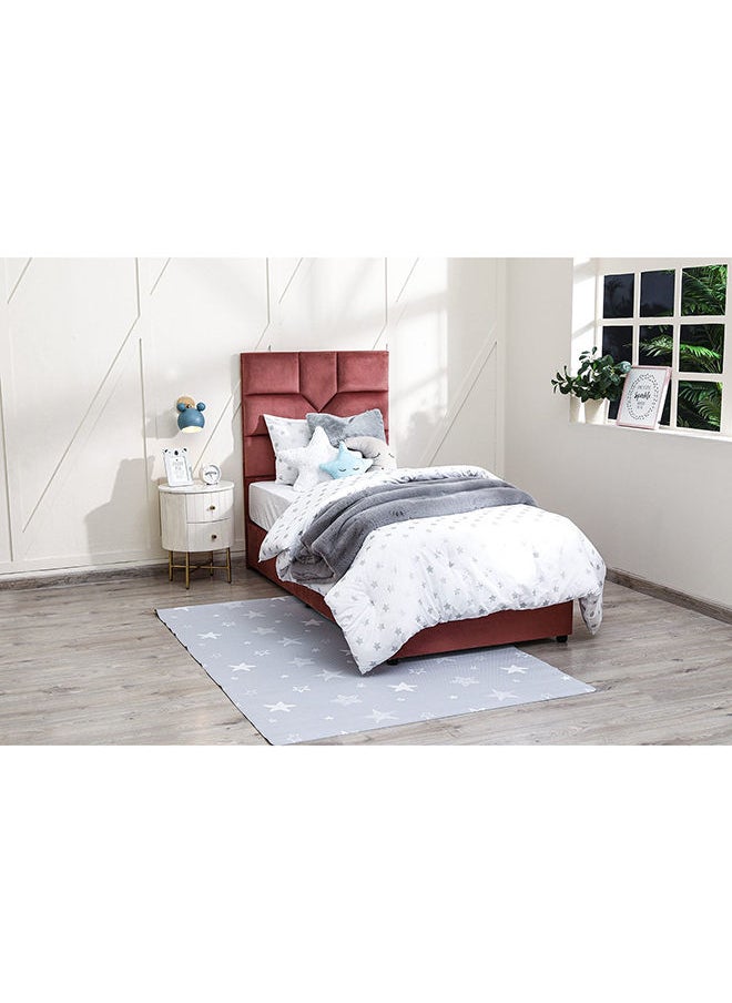 Pan Home - Elliana Single Bed Velvet Pink 90x200 cm - Image 1