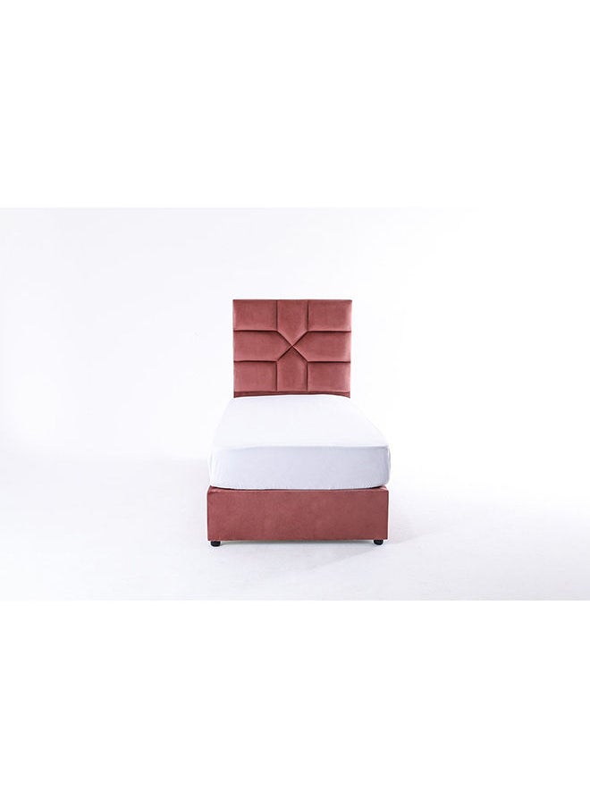 Pan Home - Elliana Single Bed Velvet Pink 90x200 cm - Image 1
