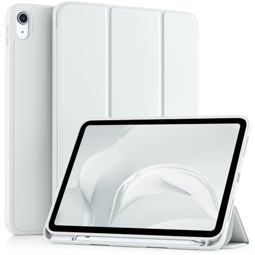Akkerds Compatible with iPad (A16) 11th Generation Case 11 Inch 2025, for iPad 10th Generation Case 10.9 Inch 2022 with Pencil Holder, Slim Trifold Stand Protective Cover with Soft TPU Back, White - Image 1