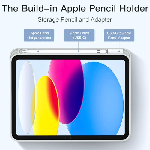 Akkerds Compatible with iPad (A16) 11th Generation Case 11 Inch 2025, for iPad 10th Generation Case 10.9 Inch 2022 with Pencil Holder, Slim Trifold Stand Protective Cover with Soft TPU Back, White - Image 4