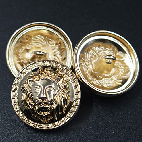 MosBug 14 Pieces Gold Vintage Antique Metal Blazer Button Set - 3D Lion Head - for Blazer, Suits, Sport Coat, Uniform, Jacket 17mm 23mm - Image 2