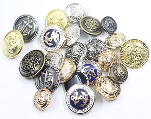 MosBug 14 Pieces Gold Vintage Antique Metal Blazer Button Set - 3D Lion Head - for Blazer, Suits, Sport Coat, Uniform, Jacket 17mm 23mm - Image 4