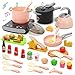 CUTE STONE Play Kitchen Accessories Set Kids Cooking Toys Set with Play Pots and Pans Electronic Induction Cooktop with Sound and Light Cookware Utensils Kids Kitchen Set Kitchen Toys for Kids - Image 4