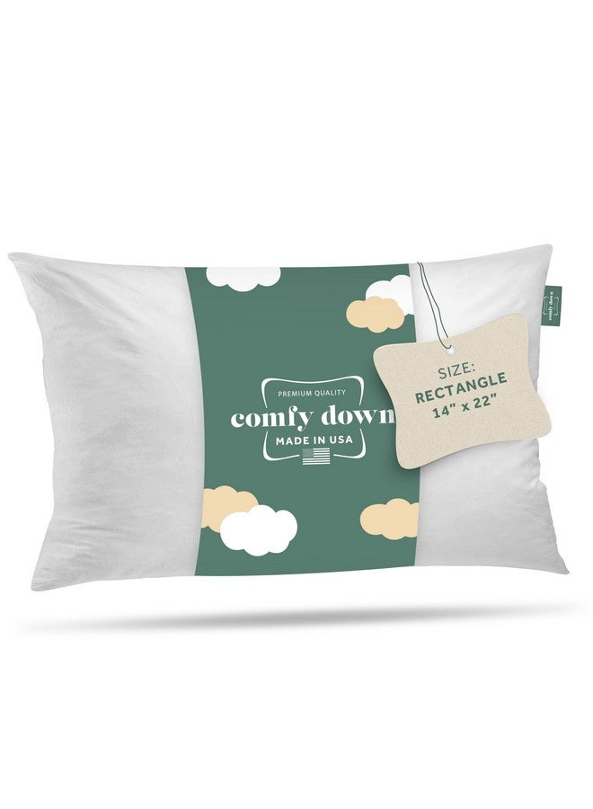 ComfyDown ComfyDown Decorative Throw Pillow Insert, Down and Feather Fill, 100% Cotton Cover, 233 Thread Count - Made in USA (14 X 22)  - Image 1