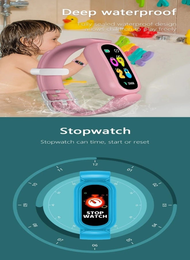 T16 Kids Smart Watch with Silicone Strap – Heart Rate, BP Operator, SpO2, Sleep Monitoring, Waterproof, Multi-Sport Modes , Pink - Image 5
