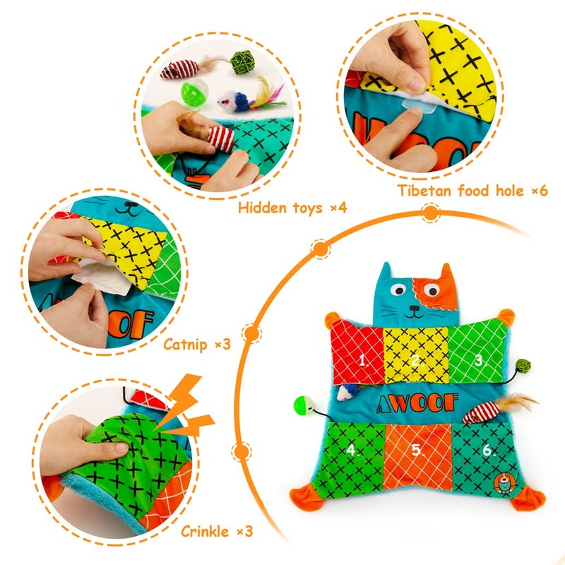 AWOOF Cute Soft Catnip Mat, Interactive Cat Toys for Indoor Cats - Image 2
