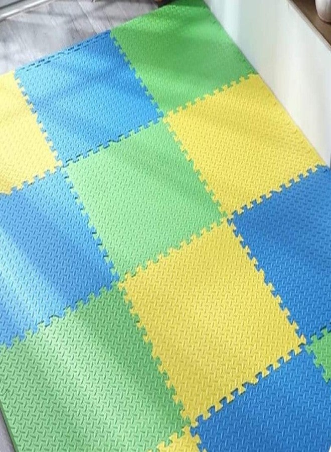 EXOTICE Waterproof Double Sideed Interlocking Floor Foam Play Mat for Kids Multicolor 60 x 60 cm x 12 mm Thick Each Tile - Set of 4 Pieces - Image 3