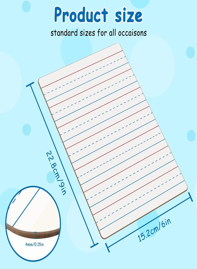 Justification leftBC 4-Pack Mini Dry Erase Boards, 6"x9" Double-Sided Lined Whiteboards for Students, Teachers - Reusable Boards for Math, English, Handwriting Practice, Ideal for Classroom & Homeschool Learning - Image 3