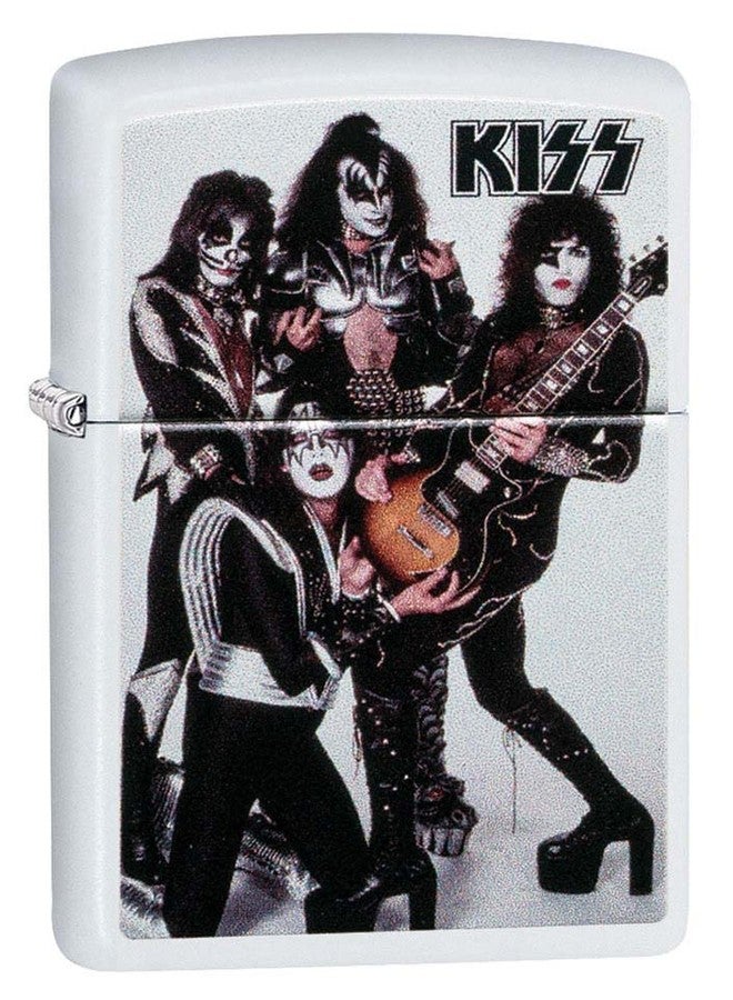 Zippo Lighter: KISS Rock Band - White Matte 81187 - Image 1