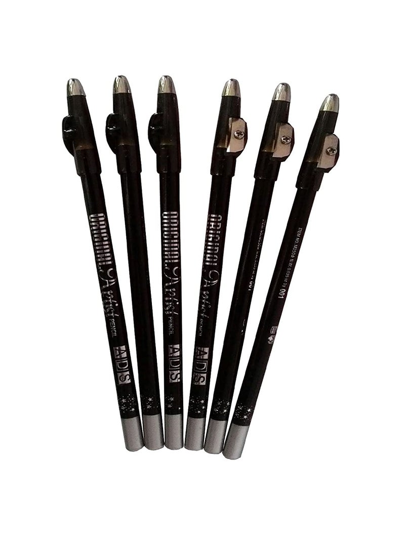 advancedestore Eyebrow Pencils ADS Makeup Artist Pencil Eyeliner Pack of 6 - Image 1
