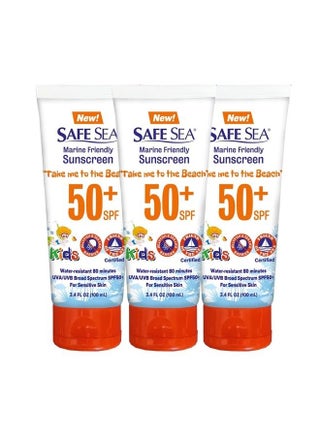 Safe sea SPF50+ 3.4 oz. tube sunscreen - Jellyfish and Sea lice protective lotion. Very Water Resistant, Sensitive skin and Reef-Safe Sunscreen. (3.4 oz. tube 3 pack) - pzsku/Z9798BBE3B1B639C824BBZ/45/_/1686558205/1be1d98e-accb-4865-a97b-4cd170a0d8e8