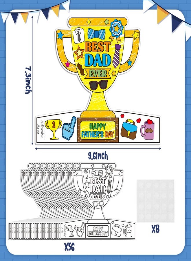 CY2SIDE DIY Father’s Day Gifts - 28PCS Father’s Day Trophy Craft Kit for Kids Make Your Own Father’s Day Trophy Craft Gifts for Dad Color Your Best Dad Trophy Craft for Kids Home School Fun Activities - Image 2