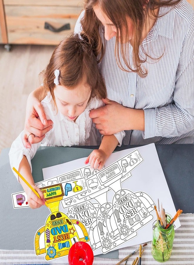 CY2SIDE DIY Father’s Day Gifts - 28PCS Father’s Day Trophy Craft Kit for Kids Make Your Own Father’s Day Trophy Craft Gifts for Dad Color Your Best Dad Trophy Craft for Kids Home School Fun Activities - Image 4