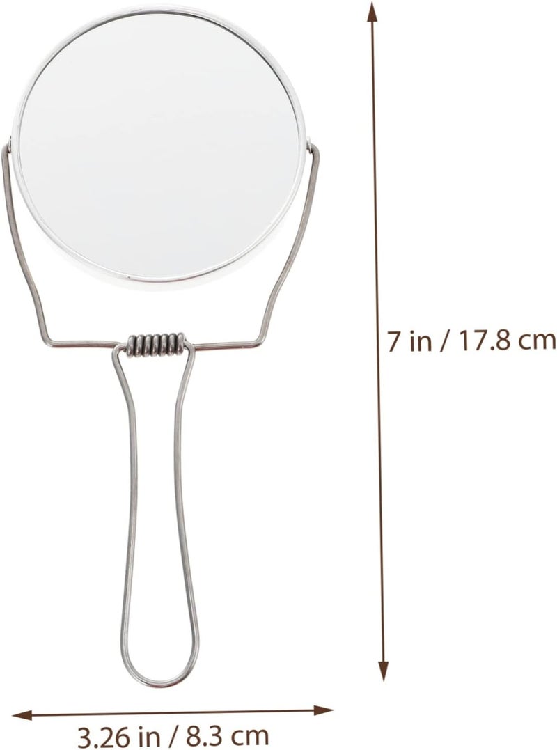 CANIGHT 2pcs Portable Double-Sided Hand Mirror Compact Folding Vanity Mirror for Makeup Travel-Friendly Design for Home Office and Go Touch-ups - Image 2