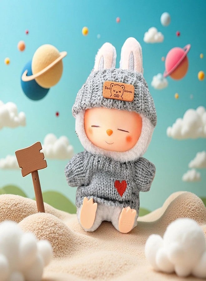 HOOYEE Doll Clothes Set for Labubu - 3 Pack Cute Outfit & Cap Accessories for 17cm Dolls, Replacement Costume Wardrobe for Labubu Clothes (No Doll Included) - Image 3
