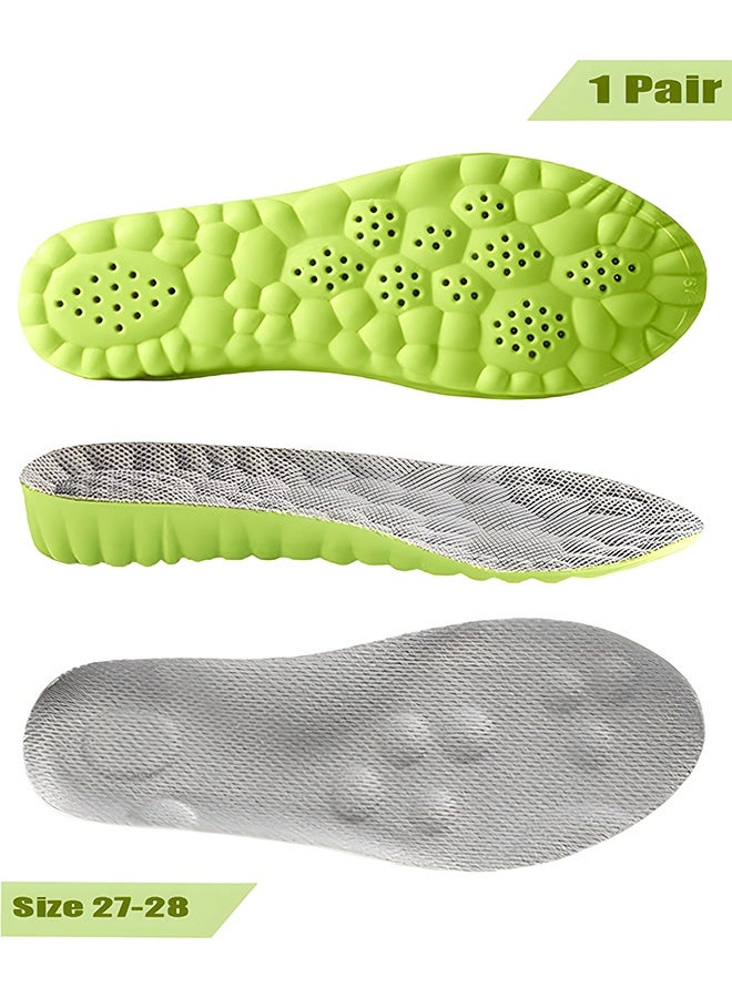 Kids Orthotic Insoles, 4D Cloud Cushion Breathable Shoe Inserts for Children, Trim to Fit, Shock Absorption Arch Support Insoles for Boys Girls, Size 27-28 (7.5 Inch) - Image 1