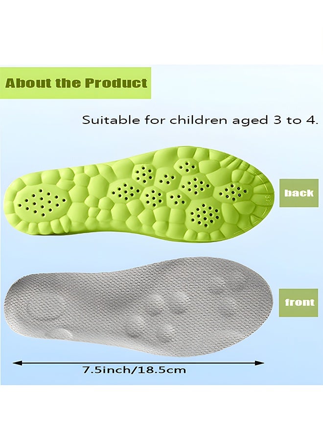 Kids Orthotic Insoles, 4D Cloud Cushion Breathable Shoe Inserts for Children, Trim to Fit, Shock Absorption Arch Support Insoles for Boys Girls, Size 27-28 (7.5 Inch) - Image 2