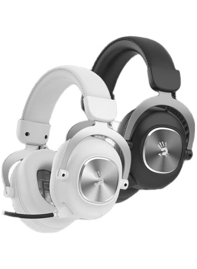 A4TECH Mr760 Wireless Gaming Headset, Over-Ear, Bluetooth/2.4G/Type-C/Wired, Blood Hand Phantom, For Pubg/Csgo, Computer Gaming, 7.1 Surround Sound, Silver And White - Image 2