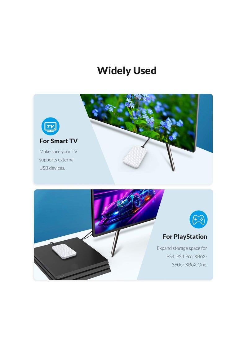 Generic - Hard Drive Enclosure 2.5 Inch, Sata to Usb 3.0 Hdd Enclosure for 7/9.5mm Ssd/Hdd Up To 6tb Tool-Free Support Uasp-2520u3-V1, Rate of Up to 5gbps. Compatible with Window/Mac/Linux(White) - Image 1