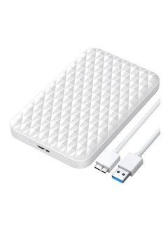 Hard Drive Enclosure 2.5 Inch, Sata to Usb 3.0 Hdd Enclosure for 7/9.5mm Ssd/Hdd Up To 6tb Tool-Free Support Uasp-2520u3-V1, Rate of Up to 5gbps. Compatible with Window/Mac/Linux(White)