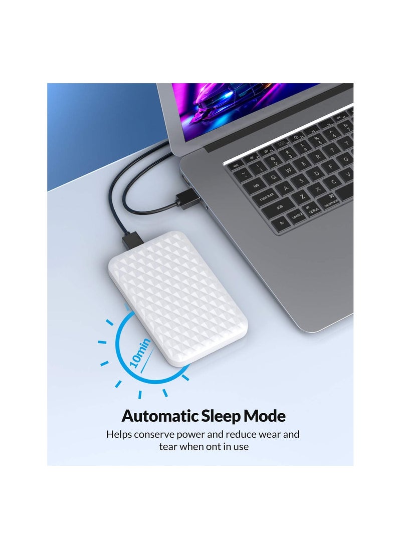 Generic - Hard Drive Enclosure 2.5 Inch, Sata to Usb 3.0 Hdd Enclosure for 7/9.5mm Ssd/Hdd Up To 6tb Tool-Free Support Uasp-2520u3-V1, Rate of Up to 5gbps. Compatible with Window/Mac/Linux(White) - Image 1