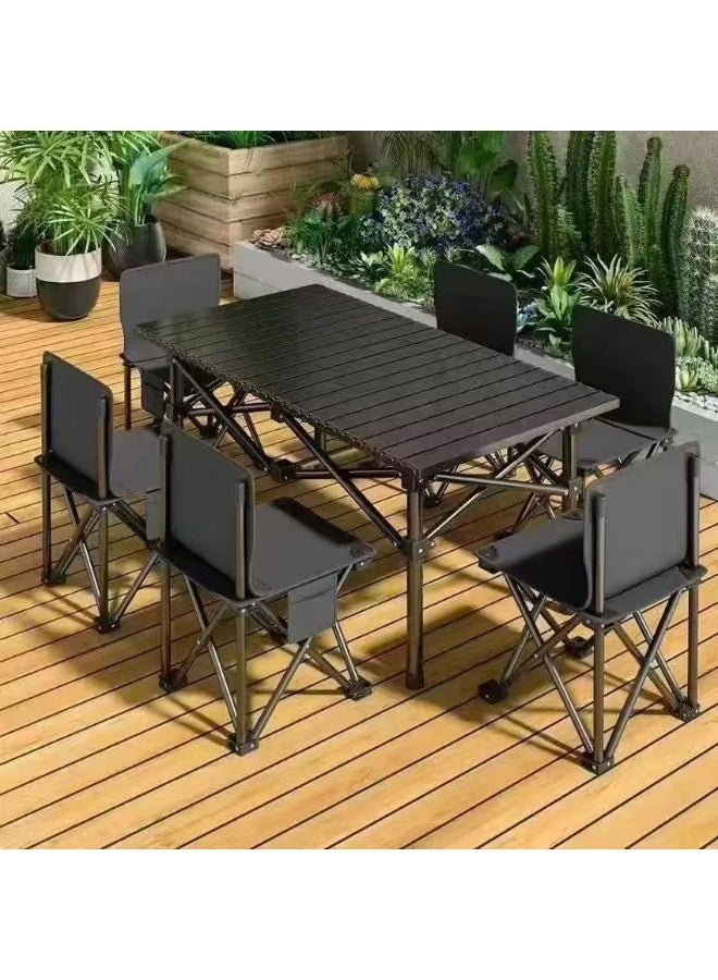 120CMx55CM table size,42x42x39CM chairs 6pcs,Foldable outdoor table and chairs set, outdoor table and chairs, camping table and chairs, foldable table and chairs, patio chairs - Image 1