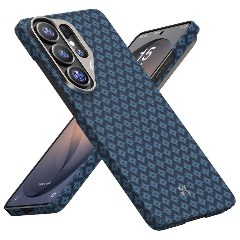Benks حافظة BENKS S26 Ultra، حافظة ArmorGrid ArmorAir لهاتف Samsung Galaxy S26 Ultra متوافقة مع MagSafe، حافظة رفيعة وخفيفة الوزن بتصميم بسيط مصنوعة من مادة Dupont Kevlar، حماية كاميرا من الألمنيوم - Image 1