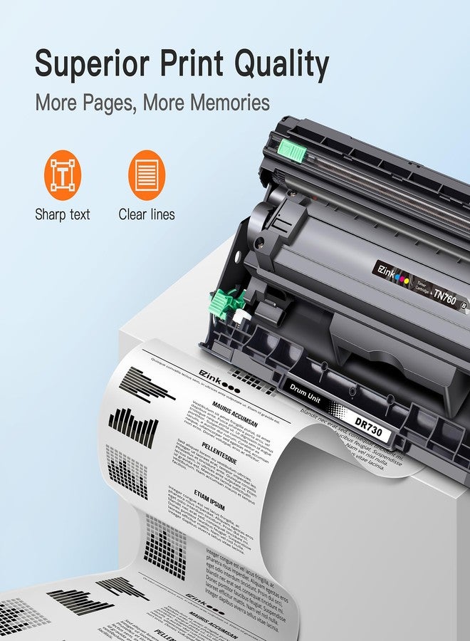 إي-زي إنك خراطيش حبر EZ Ink TN760 ووحدة أسطوانة DR730 (عبوة من 3 خراطيش، 2 خرطوشة حبر و1 أسطوانة) - Image 4